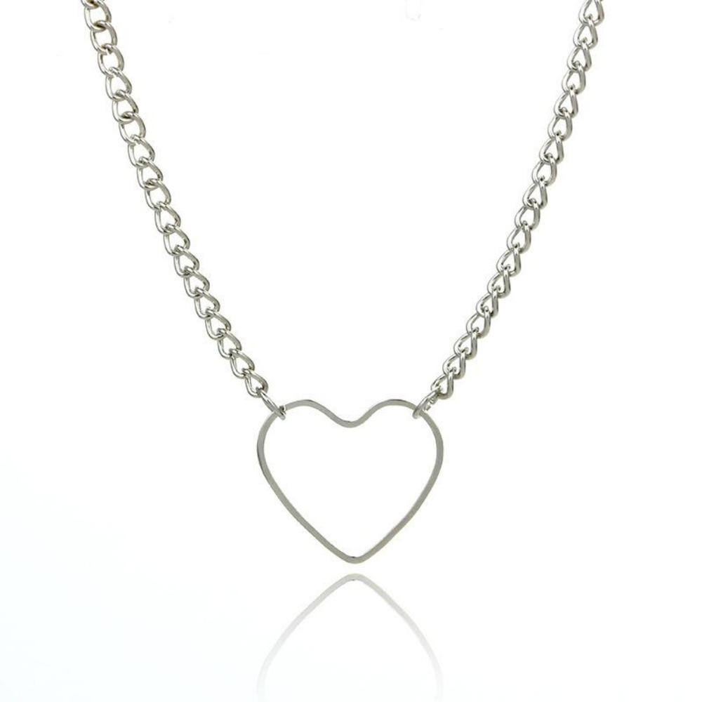 Heart Choker Necklace, Available in Gold or Silver - Picture 4 of 4